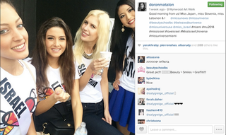 Illustration for article titled Miss Lebanon Tells Miss Israel to GTFO of Her Selfie